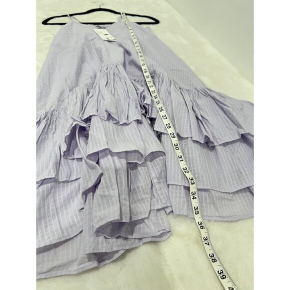 New J Crew Size M Tiered Twisted Cotton Dress lilac BR007 Summer Beach SU23 - Picture 8 of 15